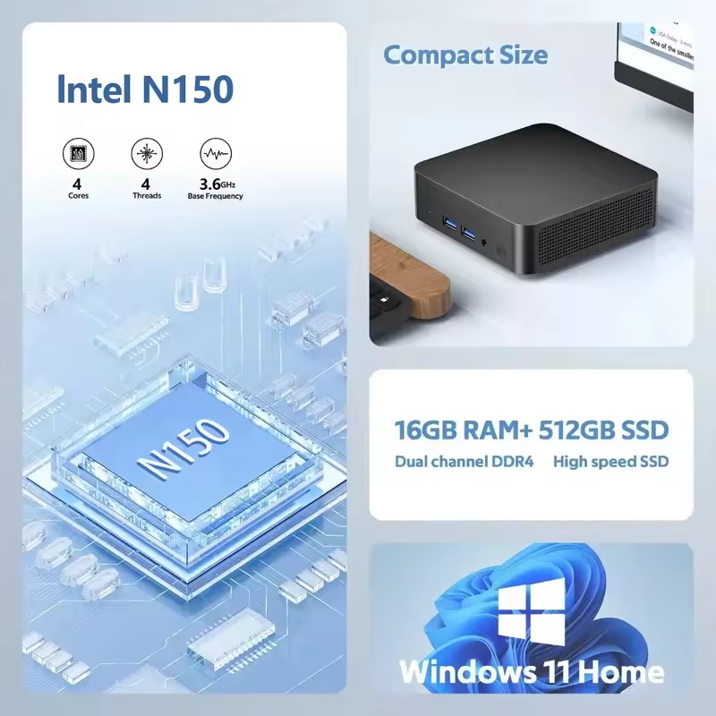 2026 인텔 N150 미니 PC 휴대용 컴퓨터 16G - Retro Pc Gaming 리뷰 및 가격
